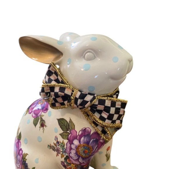 Mackenzie Childs Florabunda Bunny Rabbit Figurine, White - Picture 2 of 6